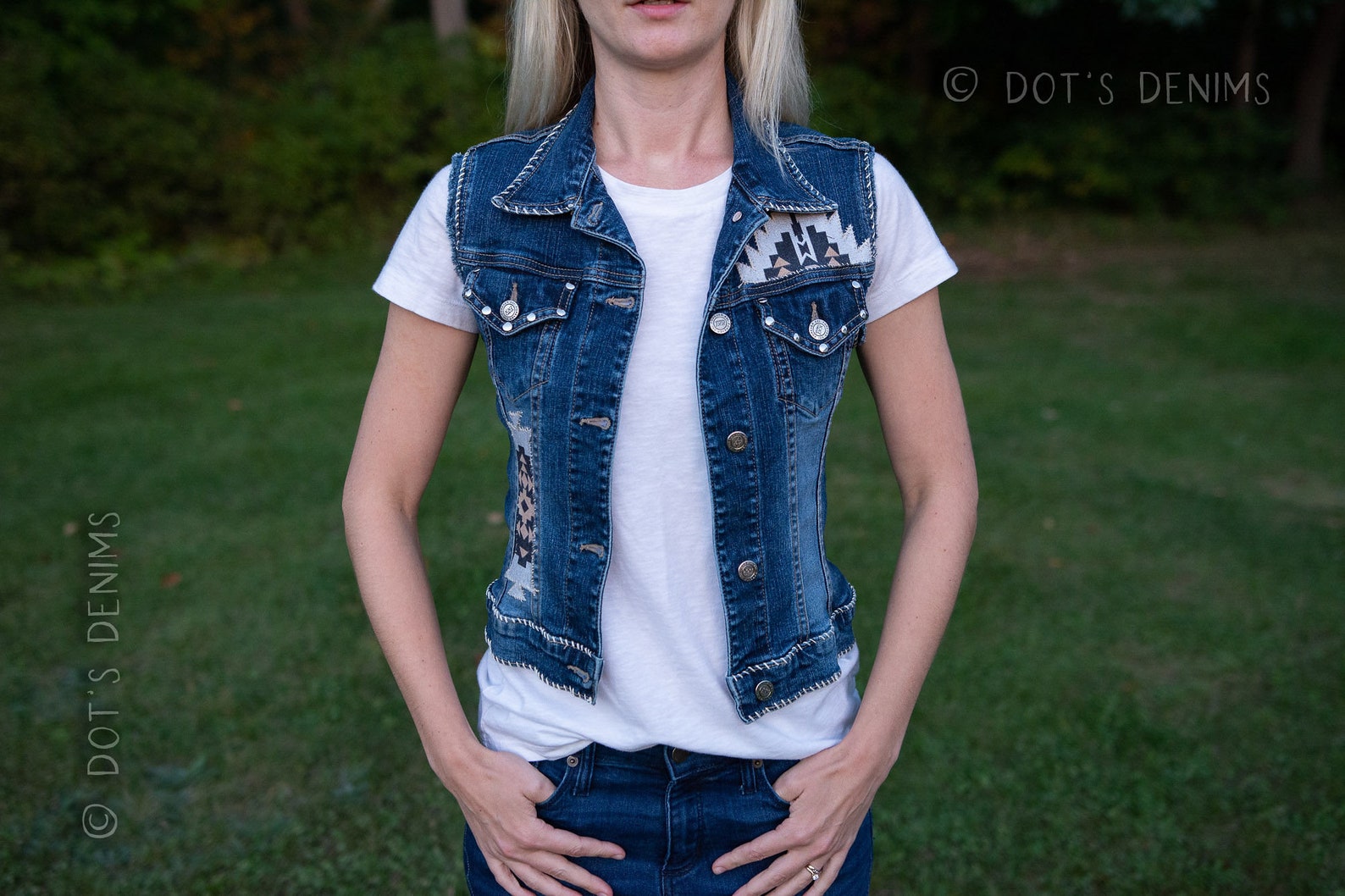 tribal jeans vest