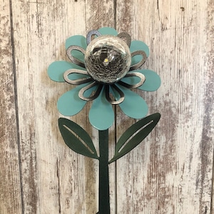 Solar Flower, Solar Stake, Metal Flower, Garden Decor, Solar Light, Handmade, Flower Stake, birthday gift,