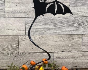 Halloween Bat, Candle Stand, Metal Bat, Gift for Halloween, Bat Candle Stand, Halloween Decor, Fall Decorations