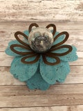 Solar Flower Centerpiece, Metal Flower, solar light, gift for mom, metal yard art, metal flower, housewarming gift, garden decoration,