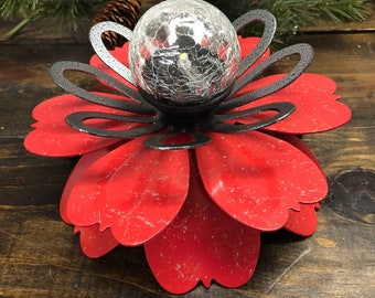 Solar Flower, Outdoor Solar light, Metal Flower, Solar light for garden, Outdoor centerpiece, outdoor party centerpiece, gift for mom