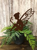 Fairy Stake, Fairy Yard Art, Fairy Garden, gardener gift, fairy silhouette stake, garden fairy, flowerpot fairy, garden stakes metal,