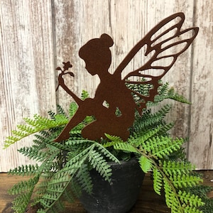 Fairy Stake, Fairy Yard Art, Fairy Garden, gardener gift, fairy silhouette stake, garden fairy, flowerpot fairy, garden stakes metal,