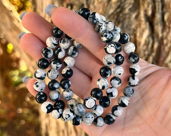 Orca Agate, Orca Agate Bracelet, Throat Chakra, Agate Bracelet, Natural Healing, Healing Crystals, Crystal Bracelet, Crystal Jewelry, Wicca