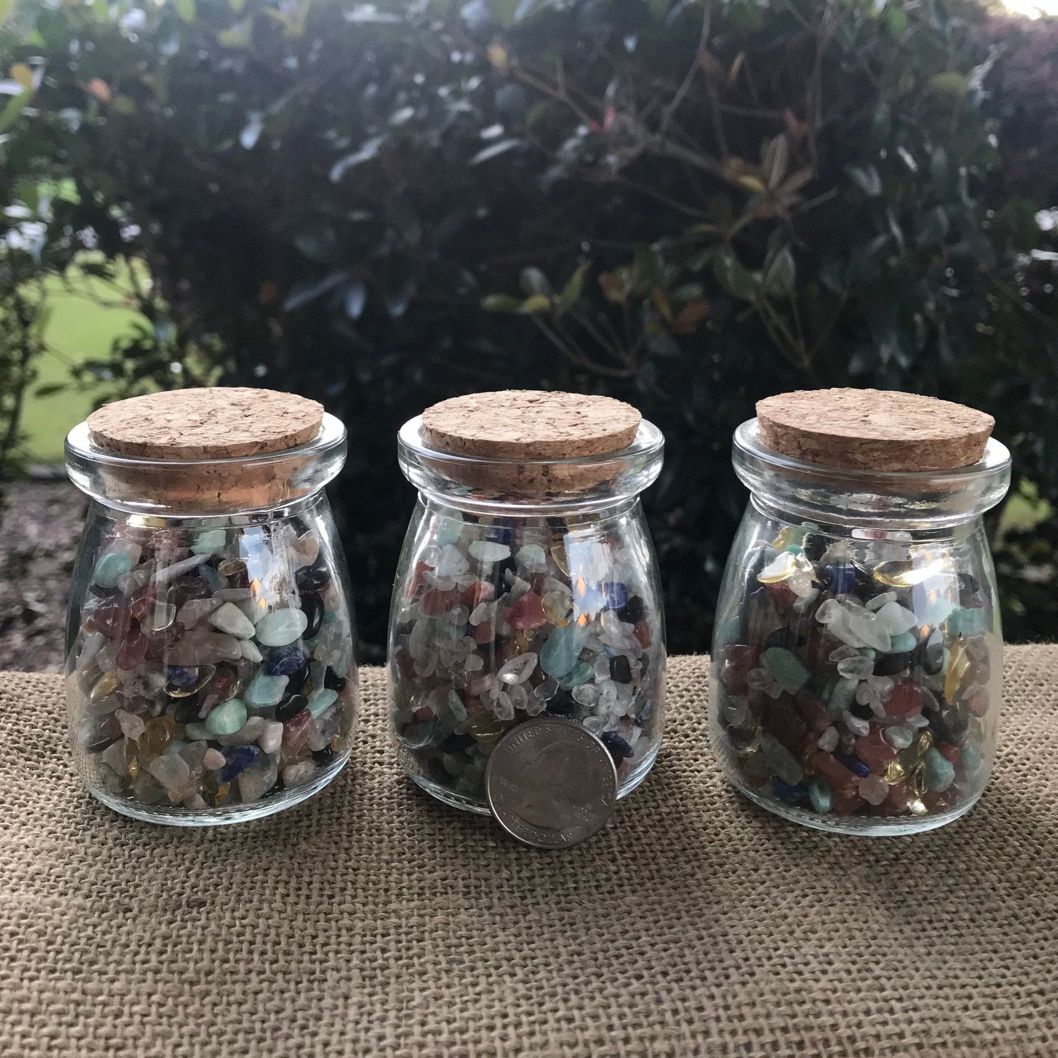 Crystal Chip Jar Large Crystal Chip Jar Mixed Crystal Chips Etsy