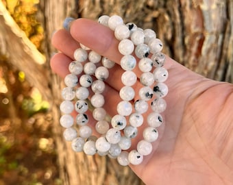 Moonstone, Moonstone Bead Bracelet, Crystal Bracelet, Bead Bracelet, Crystal Jewelry, Natural Healing, Rainbow Moonstone, Healing Bracelet