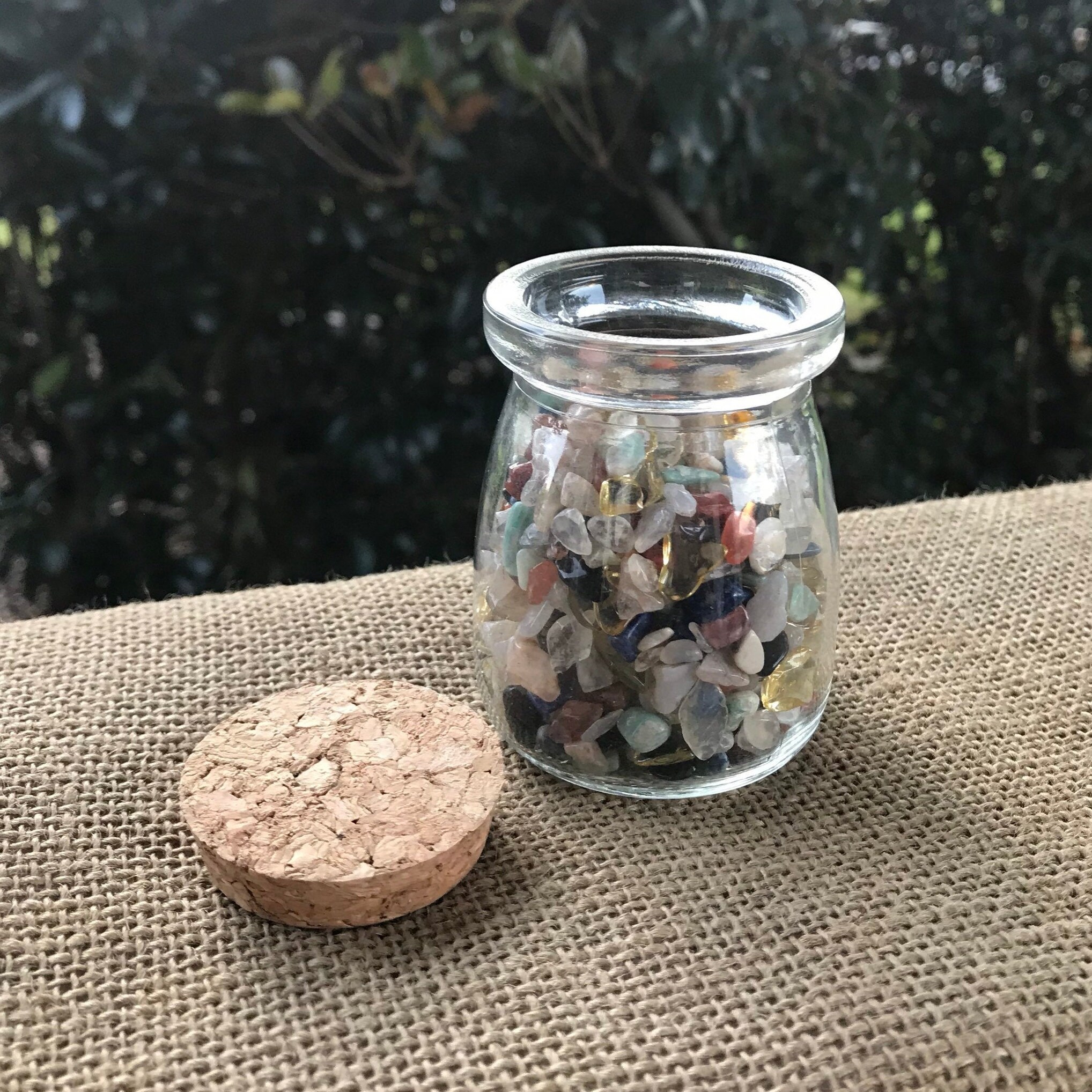 Crystal Chip Jar Large Crystal Chip Jar Mixed Crystal Chips Etsy