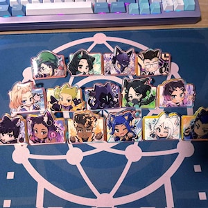 Épinglettes et autocollants en acrylique Neko Cat Valorant Agent / Joli cadeau d'épingles de jeu en acrylique pour amis