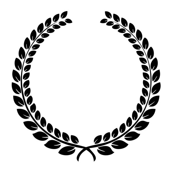 Wreath Olive Branch Leaves Logo Design Element Emblem Label Sticker Badge Shield Wheat .SVG .EPS .PNG Clipart Vector Cricut Cut Cutting