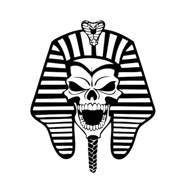 Pharaoh Egypt Skull Grim Reaper Bones Biker Snake Dark Death Ghost Tattoo Skeleton Bone Logo .SVG .PNG Clipart Vector Cricut Cut Cutting