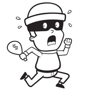 Burglar Thief Criminal Running Bank Robber Heist Cartoon Money bag Fleeing VECTOR jpeg eps png svg Clip Art Symbol Logo Circuit cutting