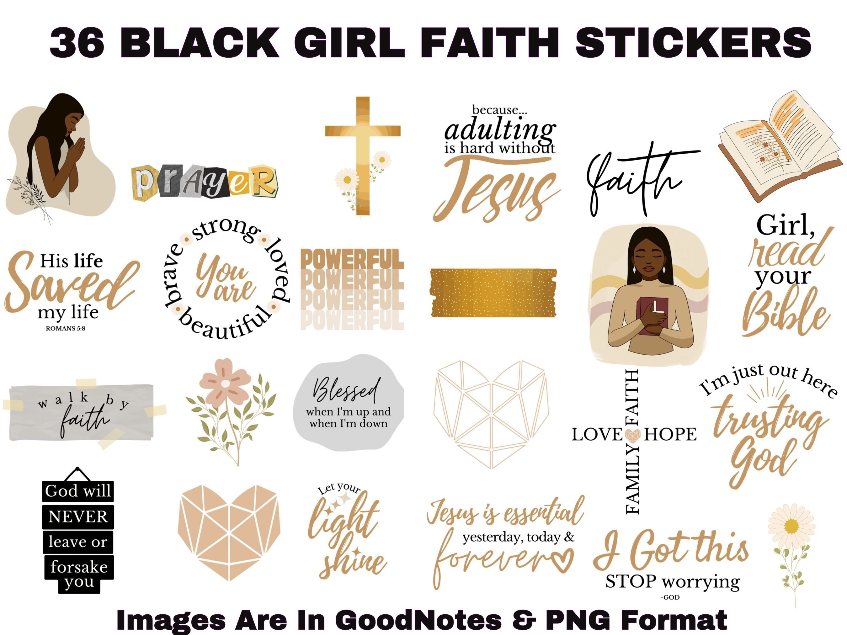 Black History Month Stickers Faith Christian Stickers Bible Stickers  Affirmation Stickers Black Women Stickers Melanin Youth Ministry Decal 