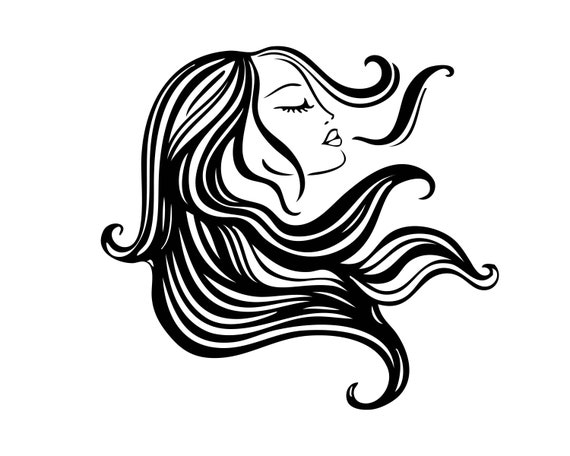 Beautiful WOMAN Princess Brunette Long Hair Flowing Sign Image - Etsy