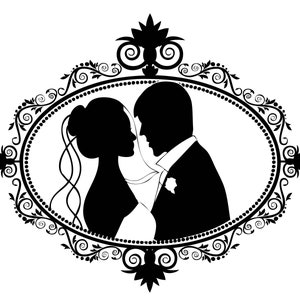 Braut Bräutigam Hochzeit Kleid Mann Frau schöne Liebe Ehe Paar Brautparty Einladung .SVG .EPS .PNG Vektor Clipart Digital Cricut