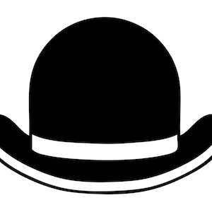 Bowler Top Hat Derby Fedora Billycock Bob Bombin Logo Footwear Fashion Men Man Symbol Boots .SVG.PNG Vector Cricut Cut Cutting