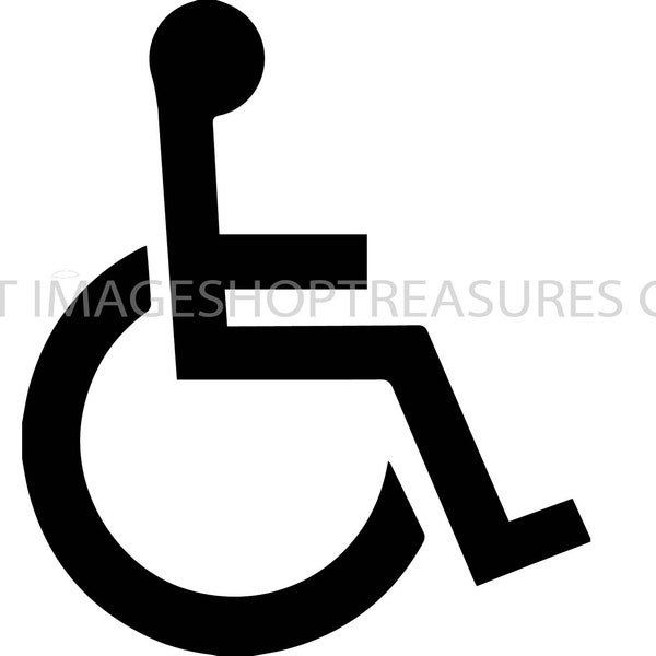 Handicap Sign Man Disabled Disability Wheelchair Accessibility Medical Icon Symbol Logo .SVG .EPS .PNG Clipart Vector Cricut Cut Cutting