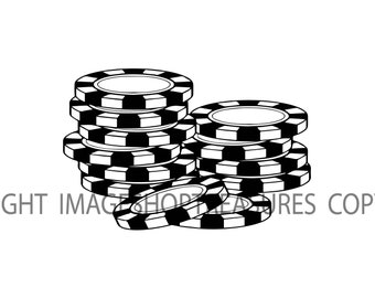 Poker Chip Queen Clubs Naipes Juegos de azar Gamble Casino Apuestas Juego de Blackjack Texas Hold Em .SVG .PNG Clipart Vector Cricut Cut Cutting