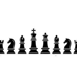 Chess Club Pieces Banner Black Chessboard Board Game Strategy Player  Competition FIDE Master .SVG .PNG Clipart Vector Cricut Cut Cutting