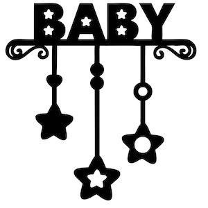 Baby Shower Birthday Lettering VECTOR Silhouette Gender Nursery scrapbook Jpeg Eps Png Svg Image digital Cricut Cutting Cut Decal stars