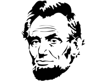 Abraham Lincoln #2 SVG PNG jpeg, eps File - President Vector Image Silhouette art new Civil War Clipart Cricut cut cutting Logo Symbol