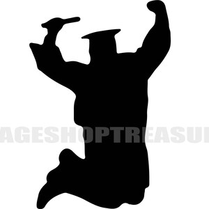 Guy Boy Graduation Jump Cap Robe High School College Middle Grade Gland Diplôme. SVG. PNG vecteur Clipart Cricut coupe coupe