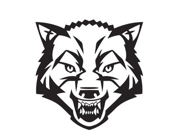 Angry WOLF Tiger Lion Panther Bear VECTOR jpeg svg eps png animal head wild animal Growl Teeth Tattoo Logo Symbol Tribal Cricut Cutting Cut