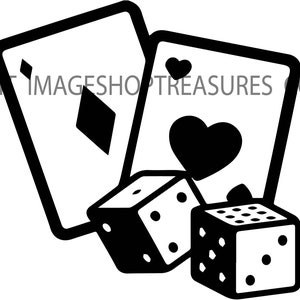 Würfel Karten Glücksspiel Kasino Craps Wette Wetten Spiele Poker Blackjack Chance Risiko Win Winner Logo .SVG .PNG Clipart Vektor Cricut Schneiden Schneiden