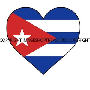 Vetor Cuba Bandeira cubana em forma de coração Caribe País Mundo Nacional Nação Amor svg Clipart Clip Art Design Gráfico