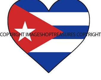 Vector Cuba Cuban Flag Heart Shaped Caribbean Country World National Nation Love svg Clipart Clip Art Design Graphic