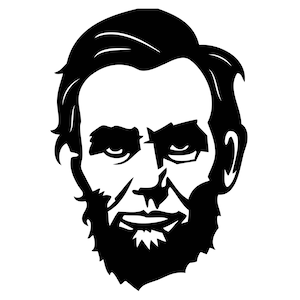 Abraham Lincoln SVG PNG jpeg, eps File - President Vector Silhouette Clip Art Presidents Lincoln Cricut Cutting Cut Symbol Logo