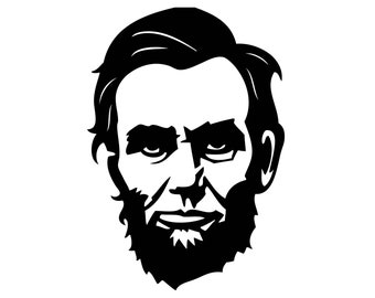 Abraham Lincoln SVG PNG jpeg, plik eps - sylwetka wektora prezydenta Clip Art Prezydenci Lincoln Cricut Cięcie Cięcie Symbol Logo