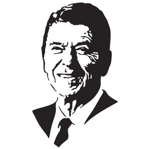 Ronald Reagan Nancy Republikeinse Trump Held SVG PNG jpeg, eps Bestand Smile President Vector Silhouet Clip Art Cricut Cutting Cut Symbol Logo
