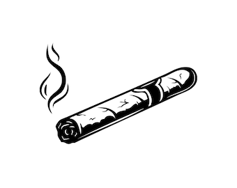 Cigar Burn Smoking Tobacco Burning Smoke Blunt Ash Ashes Bar Label Logo .SVG .EPS .PNG Instant Digital Clipart Vector Cricut Cut Cutting
