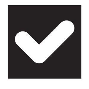 May include: A white checkmark inside a black square.