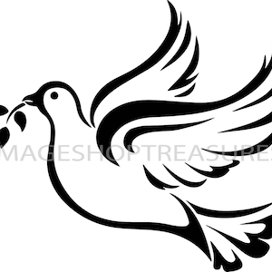 Dove Olive Branch Peace Pure Beach Doves Sillouette Sparrows Hawks Fly Nature Wings Wildlife . Svg. PNG Clipart Vector Cricut Corte de Corte