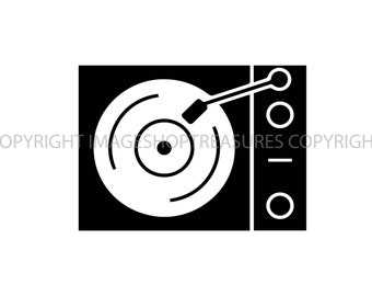 Retro Turntable Record Player Mixer DJ Disc Jockey Spinning Album Scratching  Vinyl Music Club Party .SVG .EPS Vector Cricut Cut Cutting