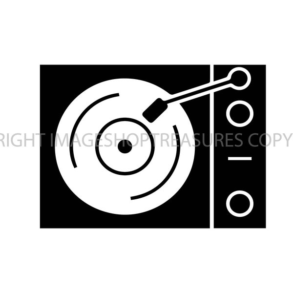 Retro Turntable Record Player Mixer DJ Disc Jockey Spinning Album Scratching  Vinyl Music Club Party .SVG .EPS Vector Cricut Cut Cutting