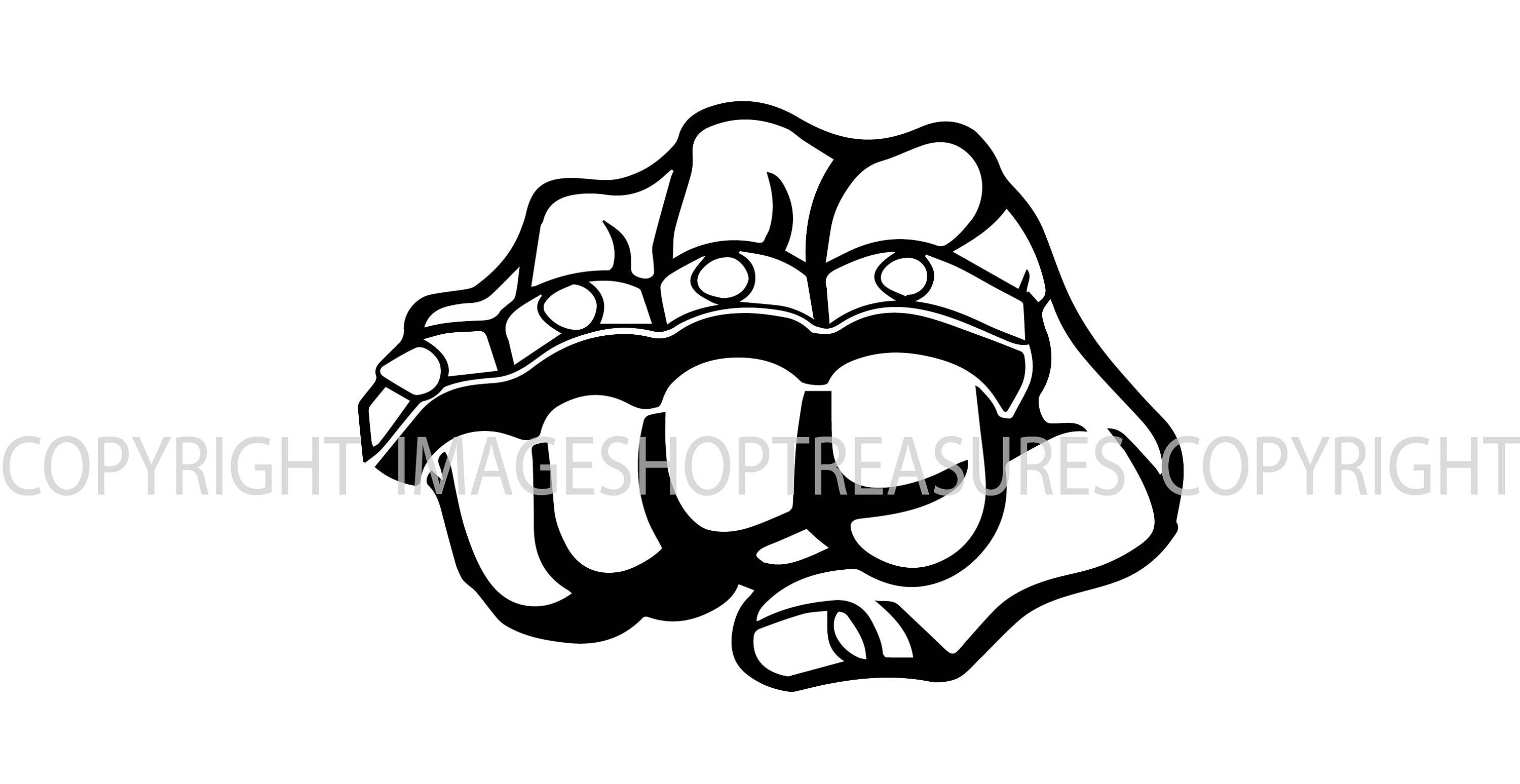 Brass Knuckles Spike Vinyl Die Cut Decal Sticker - Fighting Boxing Punch Defense - Mana Decals