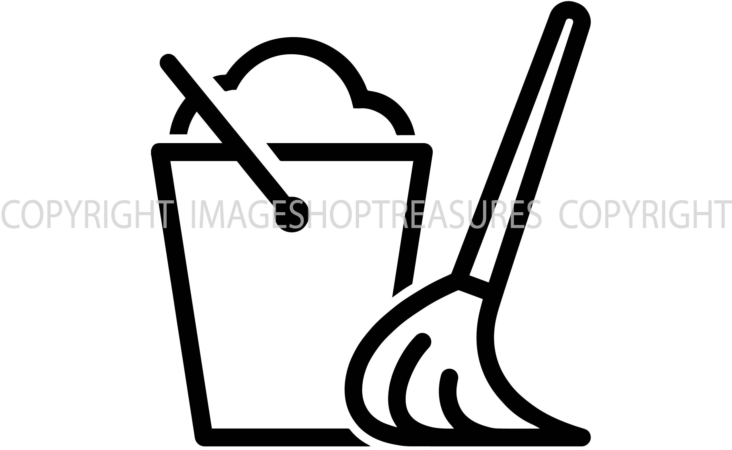 Mop Bucket Cleaning Logo Maid Service Housekeeper Housekeeping Etsy