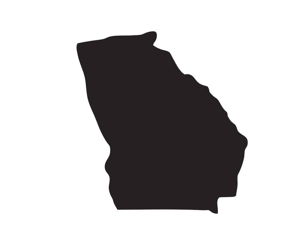 Georgia State Silhouette Shape Map U.S. US United America American