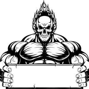 Bodybuilder 5 Muscle Banner Skull Fire Fit Weightlifting Bodybuilding Fitness Gym Weights Logo. Svg. PNG Clipart Vector Cricut Cut Cut Cut Cut Cut Cut Cut Cut Cut Cut Cut