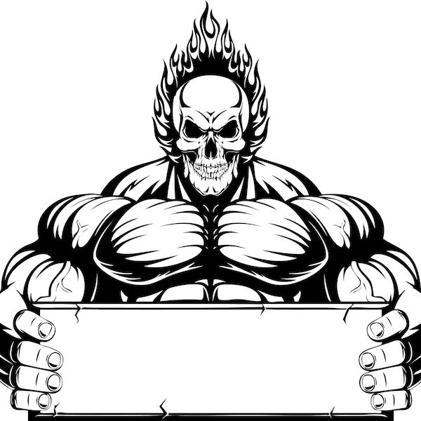 Bodybuilder 5 Muscle Banner Skull Fire Fit Weightlifting Bodybuilding Fitness Gym Weights Logo. Svg. PNG Clipart Vector Cricut Cut Cut Cut Cut Cut Cut Cut Cut Cut Cut Cut