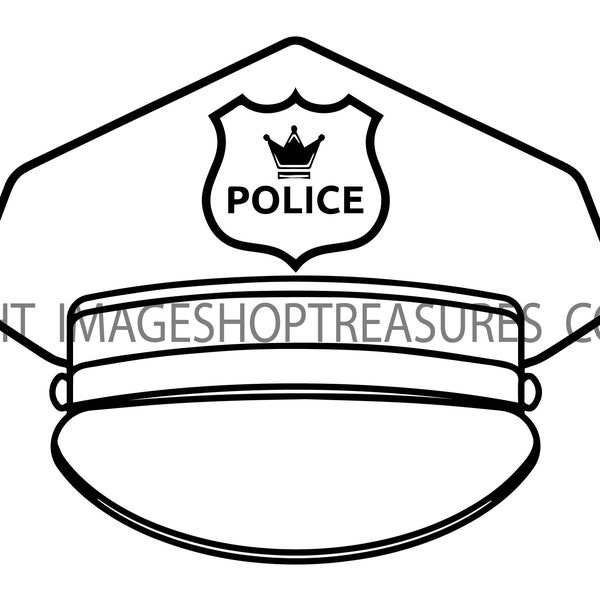 Police Officer Peaked Hat Head Gear Correctional Sheriff Fraternal Cop Policeman VECTOR jpeg eps png svg Clip Art Symbol Circuit Cutting