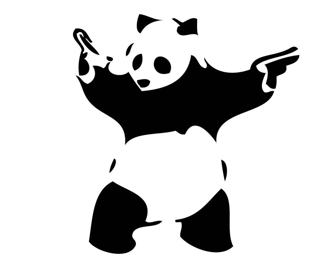 Panda Guns Bear Giant Design Violent Stickup VECTOR Jpeg Svg Etsy