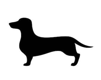 Dachshund Hot Dog Breed Profile Black Smooth Long K-9 Animal Pedigree Pet Hound Puppy Logo .SVG .PNG Clipart Vector Cricut Cut Cutting