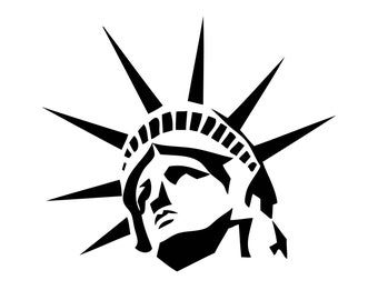 United States America Statue of Liberty Landmark State Symbol Freedom Democracy Stars Nationalism.SVG .PNG Clipart Vector Cricut Cut Cutting