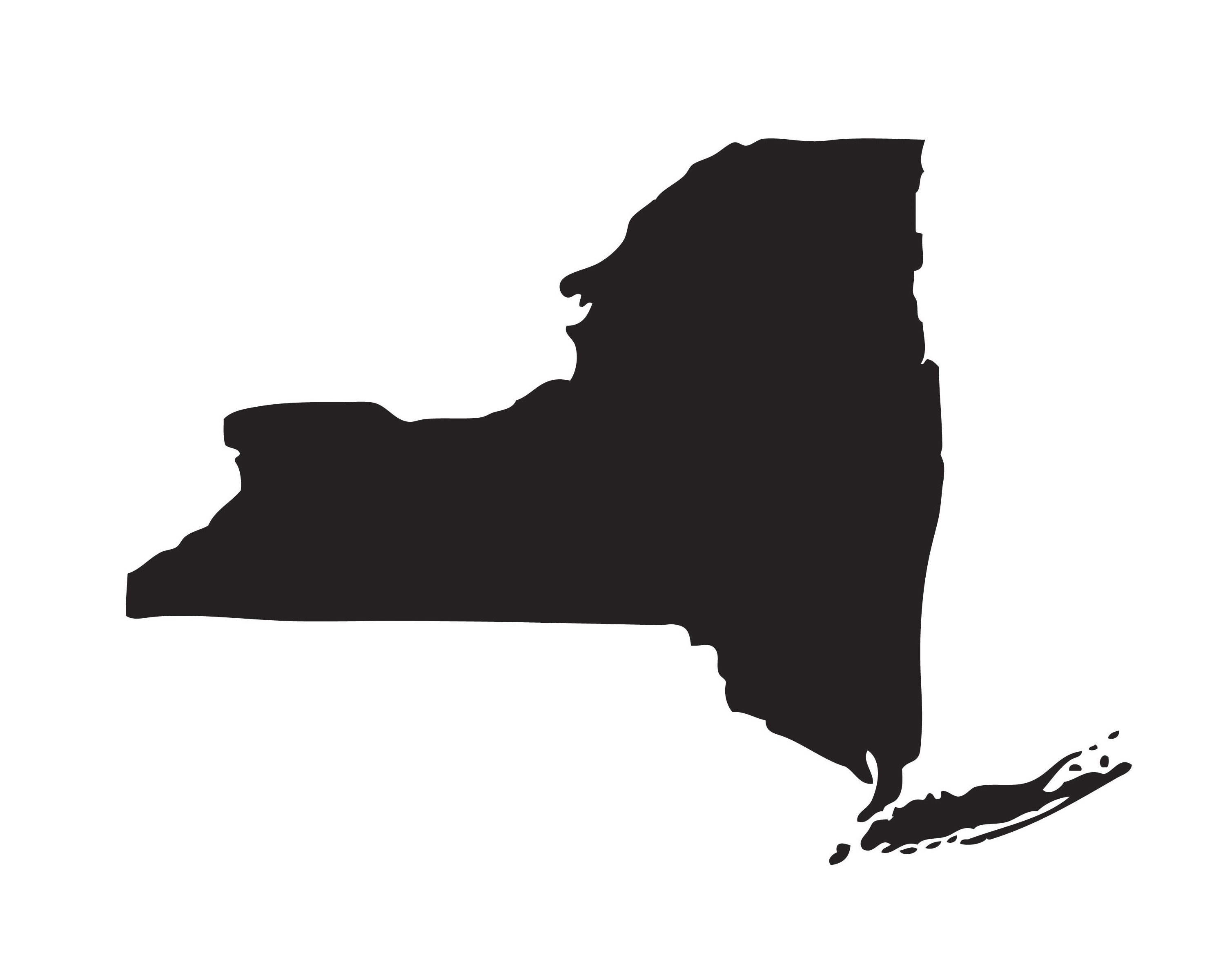 New York NY State Silhouette Shape Map U.s.united America - Etsy Hong Kong