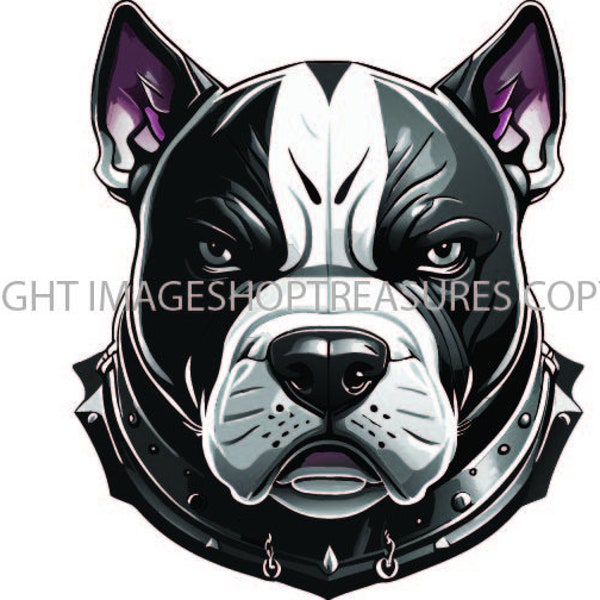 Vector American Pit Bull Breed Angry Black White Pedigree Dog Animal Pet Color Artwork Terrier Pitbull Design Logo PNG SVG Clipart Vector