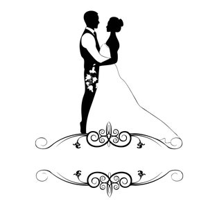 Braut Bräutigam Hochzeit Kleid Mann Frau schöne Liebe Ehe Paar Brautparty Einladung .SVG .EPS .PNG Vektor Clipart Digital Cricut