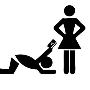Figura de palo Tarjeta de crédito Dominación Sumisión Humor Gracioso Hombre Mujer Feminismo Logo .SVG .PNG Clipart Vector Cricut Corte Corte
